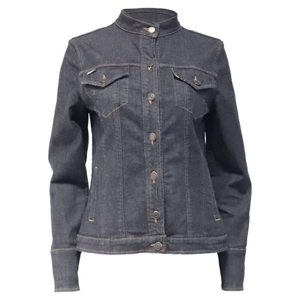 Burberry Buttoned Denim Jacket in Dark Blue Cotton